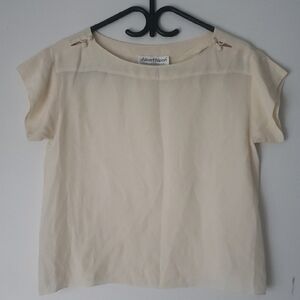 Albert Nipon Cream Women's Top